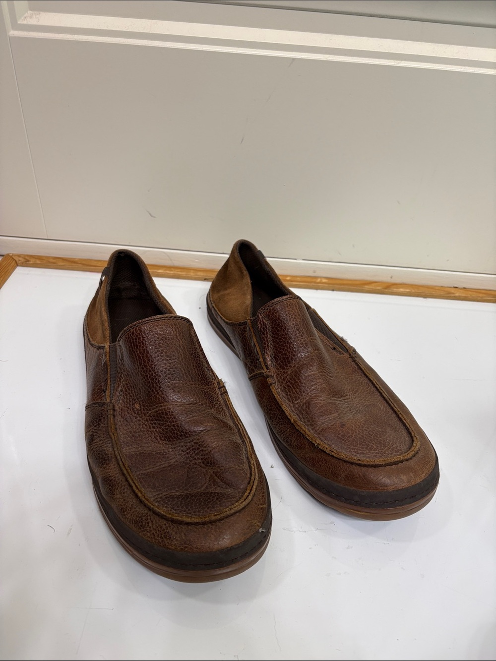 Teva Brown Leather Slip-On Loafers